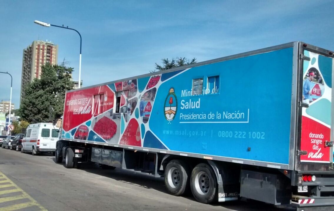 Móvil de donación de sangre provincia de Buenos Aires