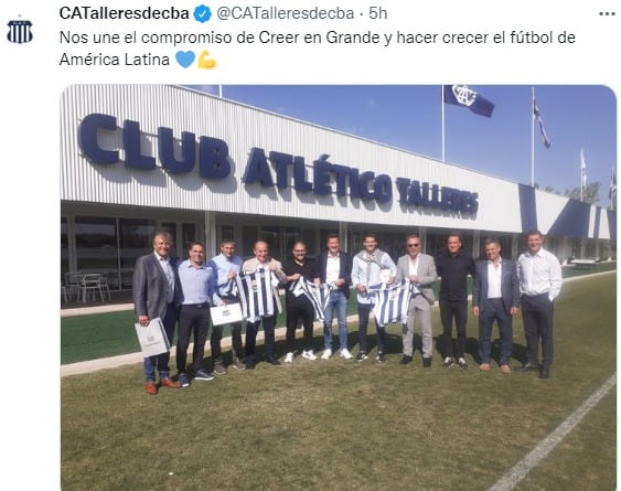 Andrés Fassi recibió en el predio de Talleres a las autoridades del equipo peruano.