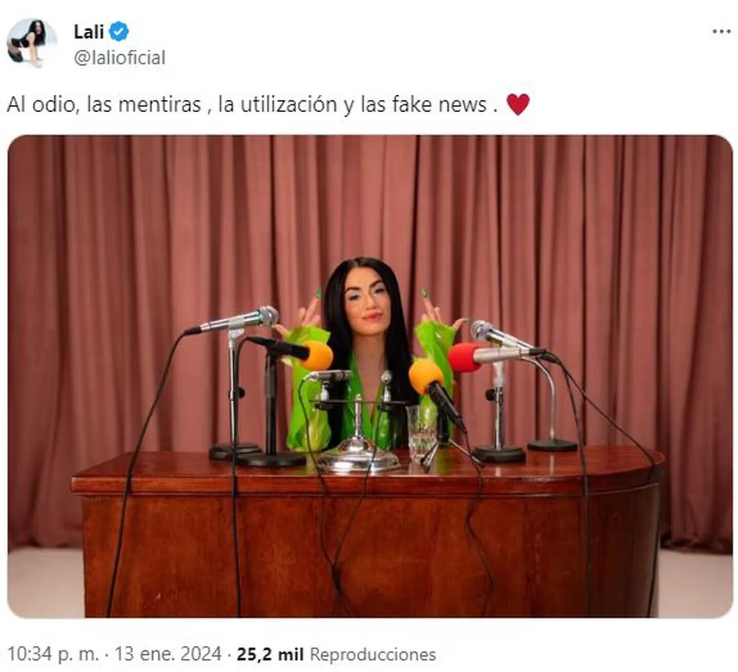 El polémico mensaje de Lali Espósito en las redes sociales