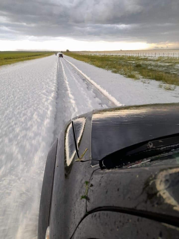 Granizo en San Luis.