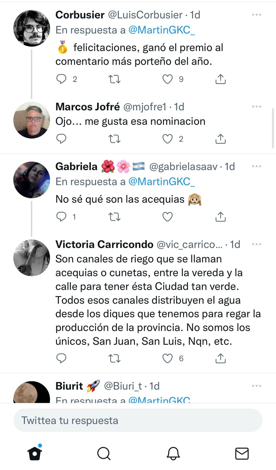 Las acequias mendocinas otra vez son tema en Twitter.