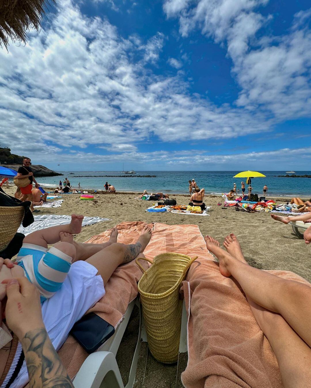 Garnacho y su familia en Tenerife.