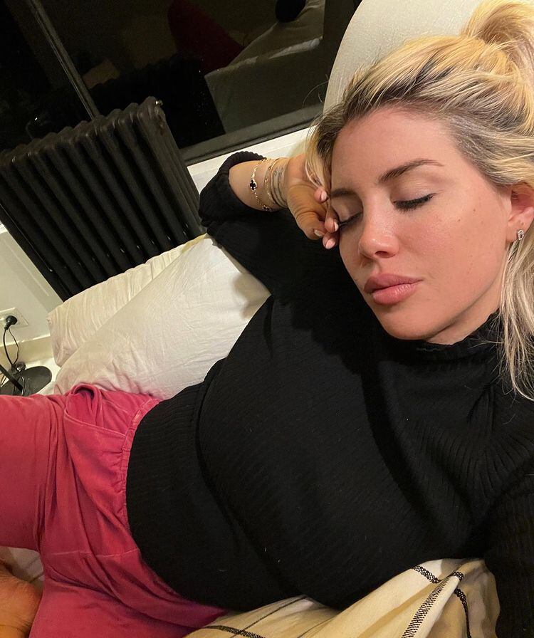 Wanda Nara se mostró desde Argentina en piyama