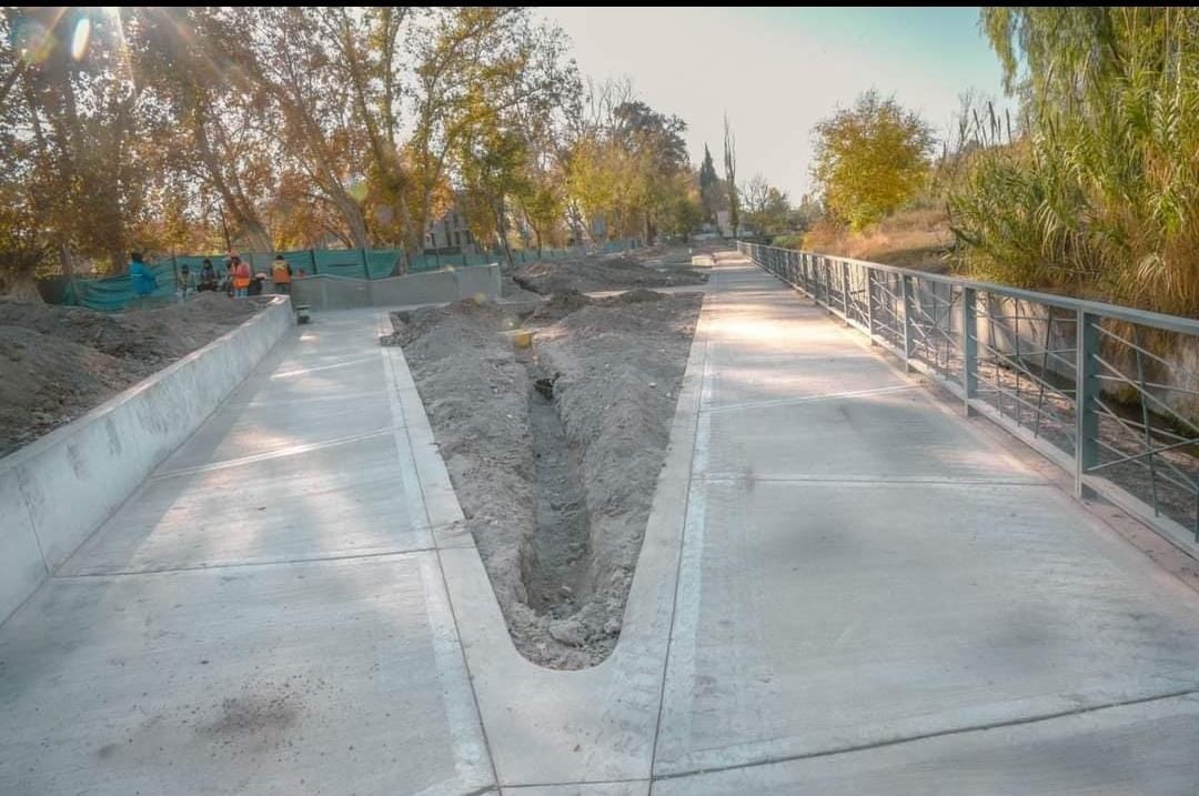 Avances de la obra de Guaymallén en honor a la artista Gladys Ravalle.