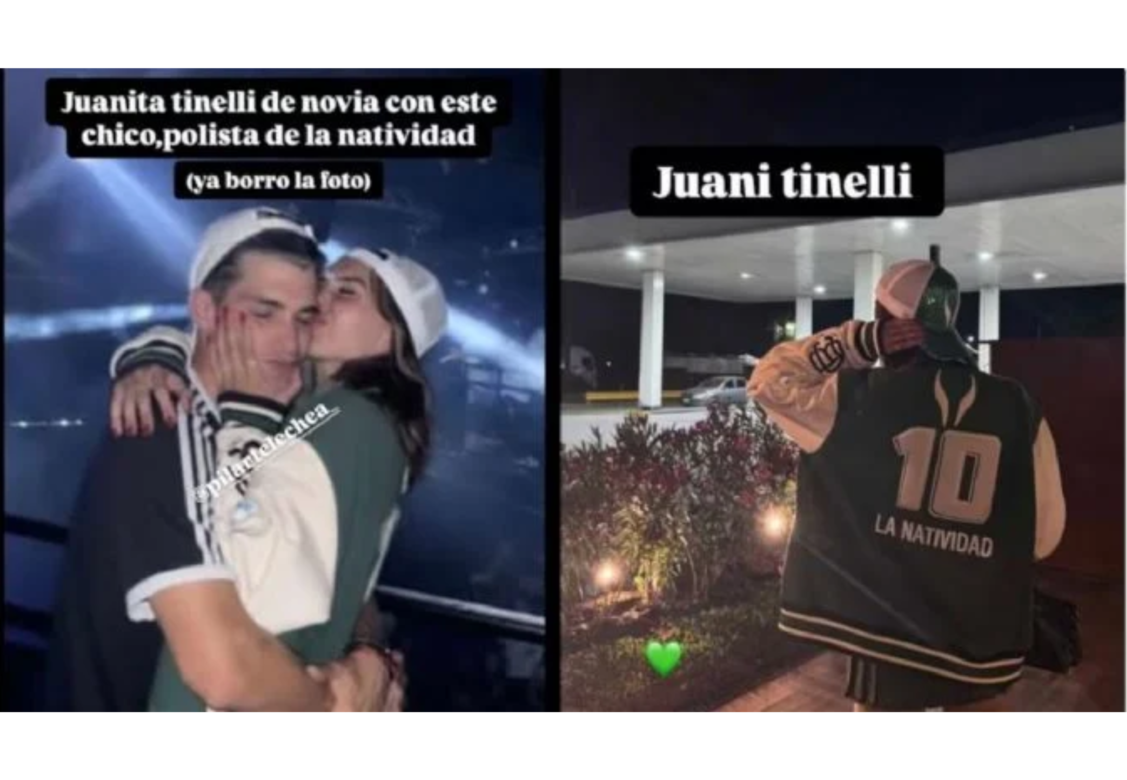 Las fotos de la pareja en el boliche.