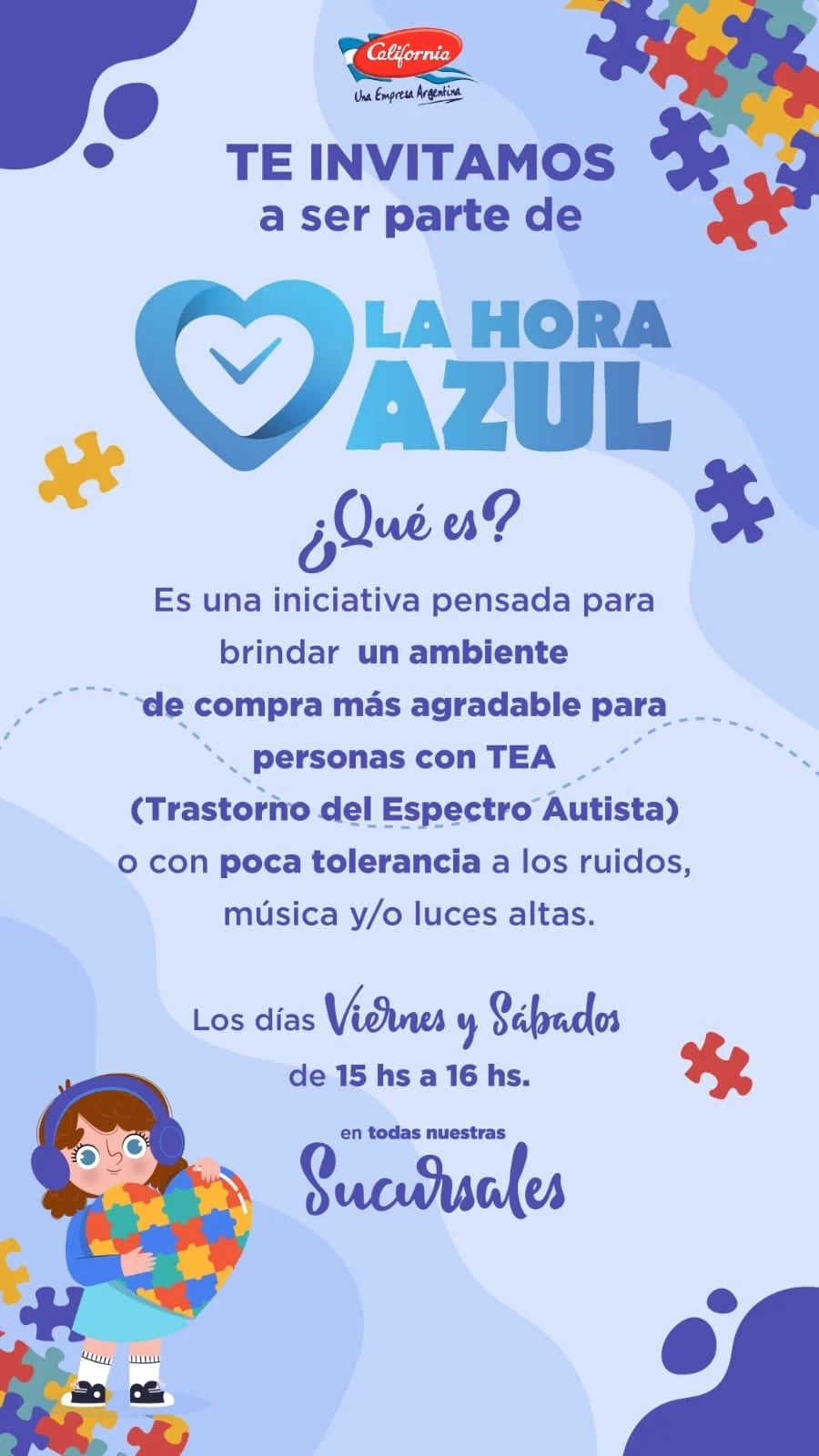 California Supermercados fomenta la inclusión con "La Hora Azul".