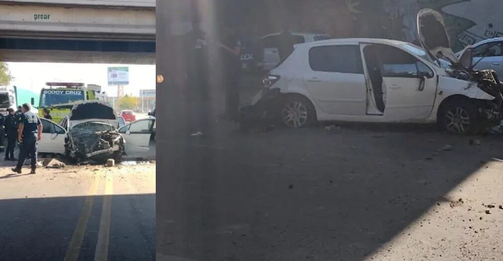 Una mujer salvó su vida de milagro al caer con su auto desde un puente en el Acceso Sur, en Godoy Cruz.