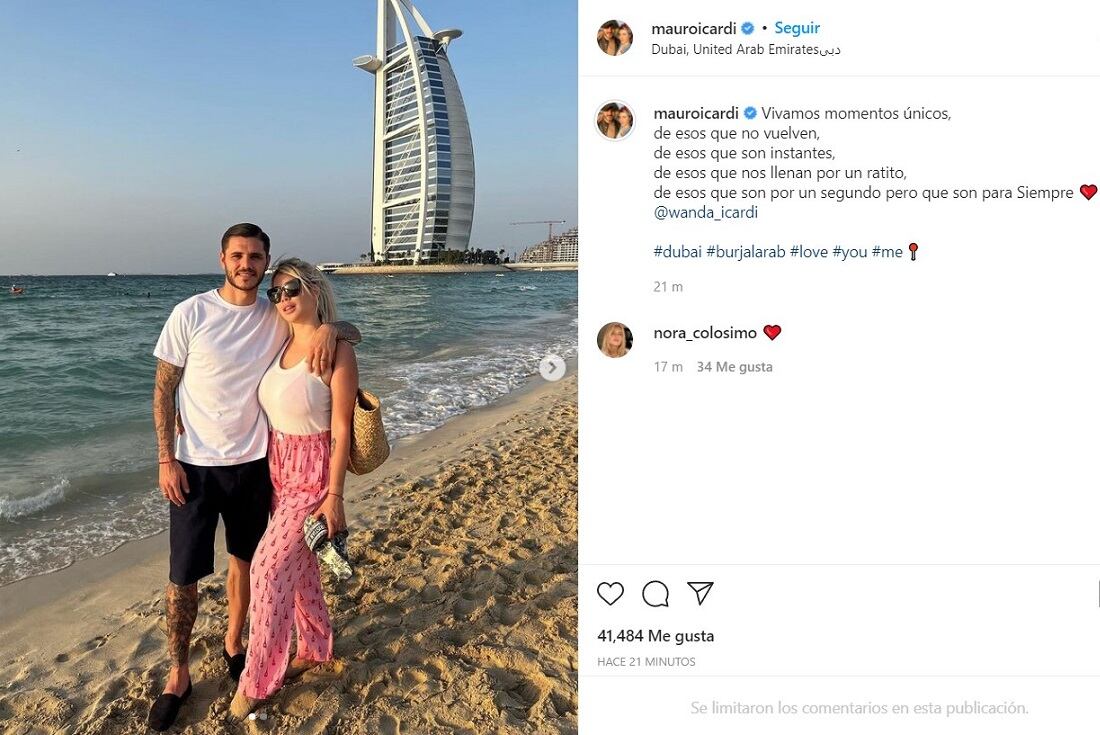 Icardi volvió a publicar una foto junto a su esposa. (Instagram).