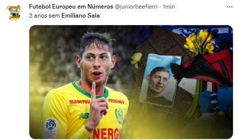 En las redes sociales se recordó a Emiliano Sala, a tres años de su muerte.