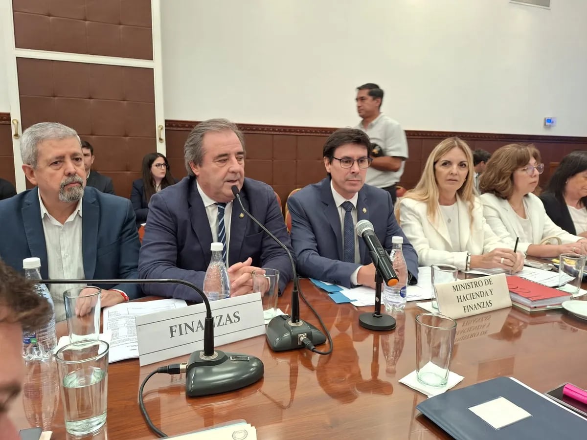 El diputado Guido Luna -presidente de la Comisión de Finanzas-, el vicegobernador Alberto Bernis; el ministro de Hacienda y Finanzas de la Provincia, Federico Cardozo; y la secretaria de Ingresos Públicos del Ministerio, María Teresa Agostini, en el inicio de la reunión.