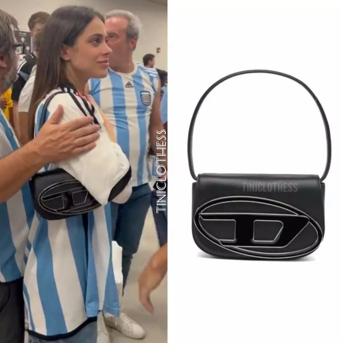 Llevó un bolso de lujo al estadio mientras alentaba a la selección argentina