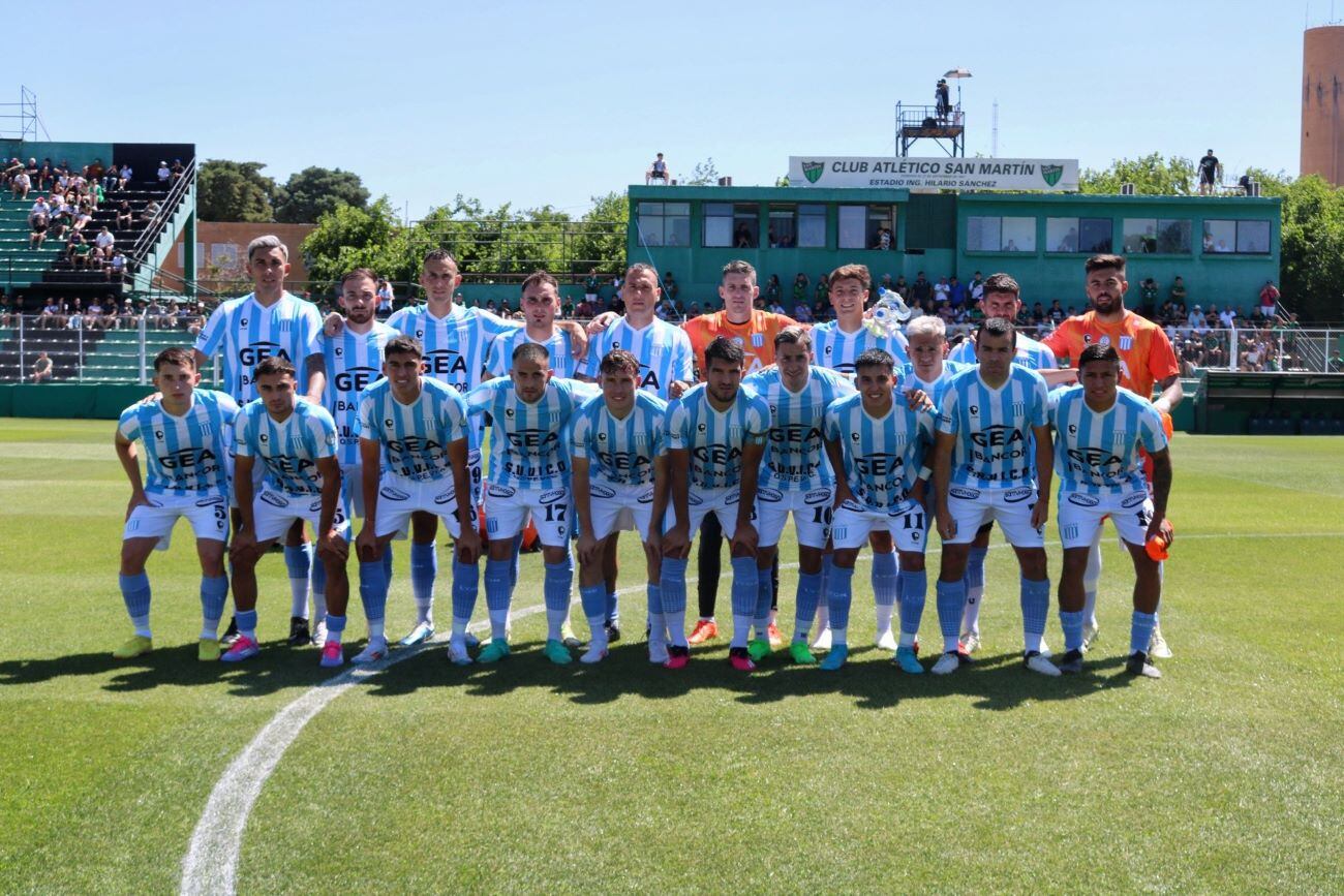 Racing de Nueva Italia visitó a San Martín de San Juan por la jornada 38 de la Zona A en la Primera Nacional. (Prensa Racing)