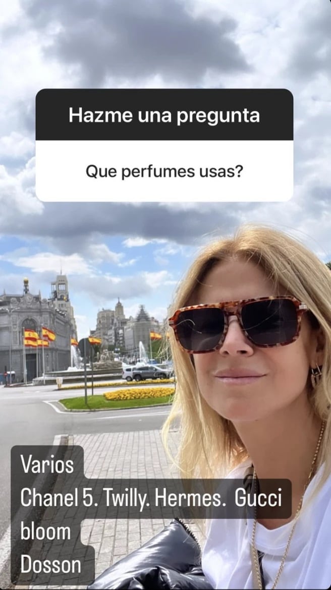 Flavia Palmiero reveló los nombres de los perfumes que usa.