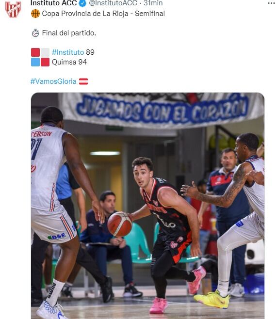 Instituto perdió ante Quimsa en el cuadrangular en La Rioja.