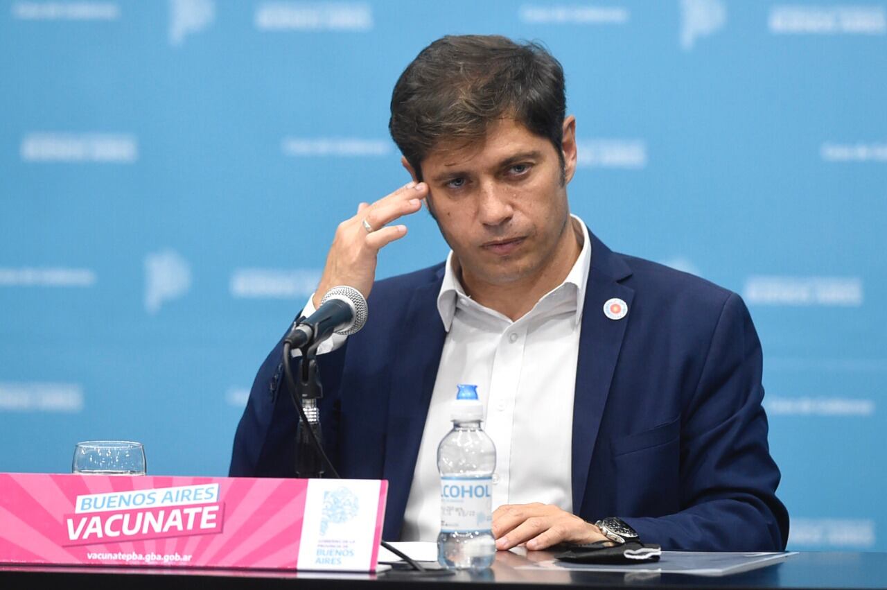 Axel Kicillof, gobernador de la provincia de Buenos Aires, en conferencia de prensa. (Foto: Clarín)