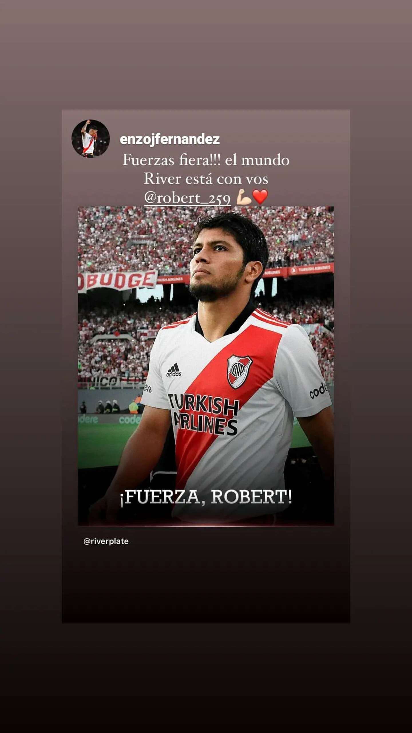 Los mensajes de los jugadores de River para Robert Rojas