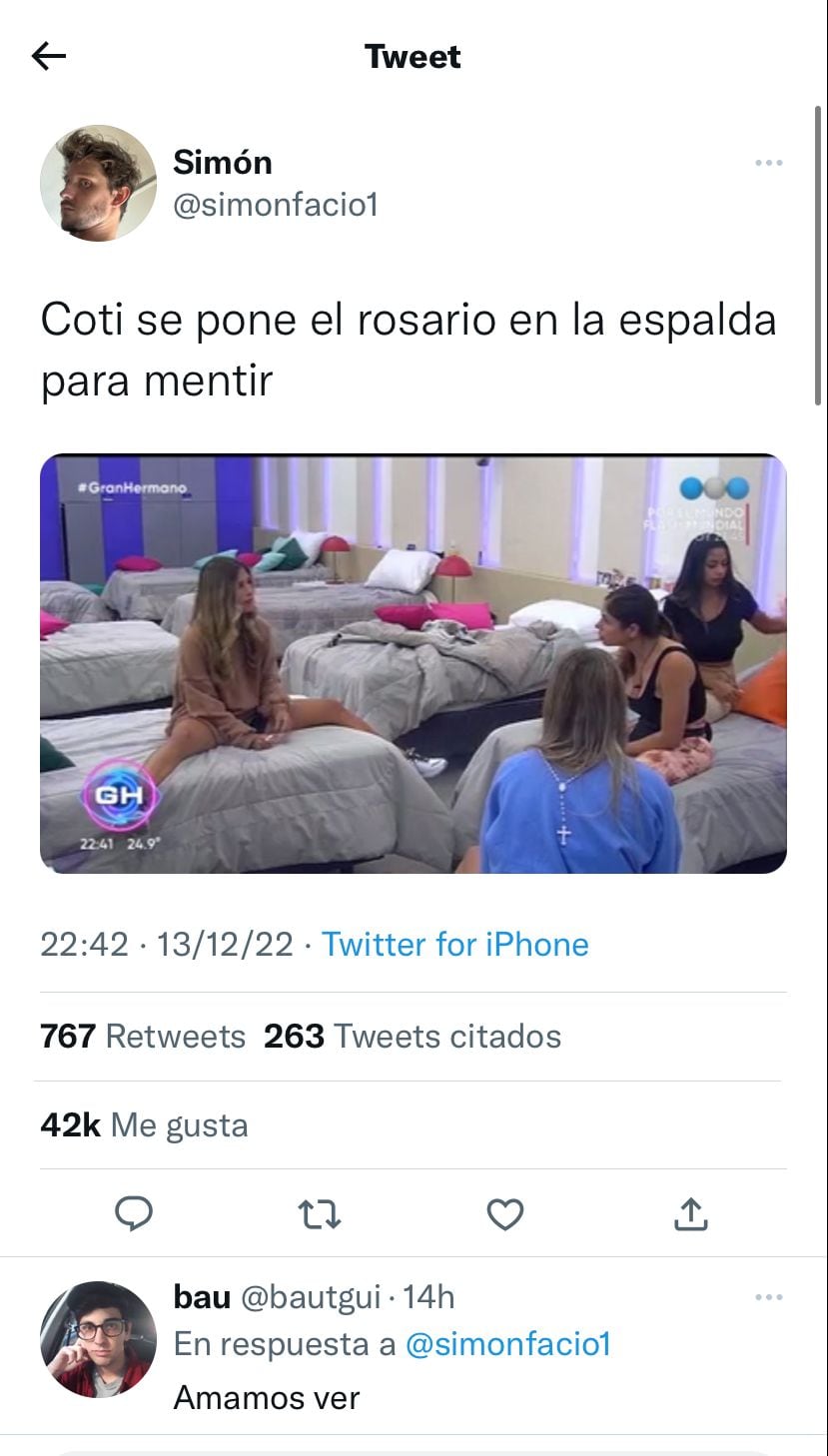 En redes debatieron la nominación espontánea de Coti en Gran Hermano.