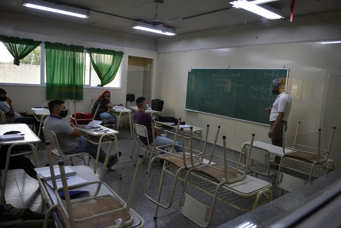  ID:4908430 I.P.E.M. Nº 8 MANUEL REYES REYNA . inicio del ciclo lectivo 2021 tras un año sin clases por pandemia de  coronavirus foto ramiro pereyra