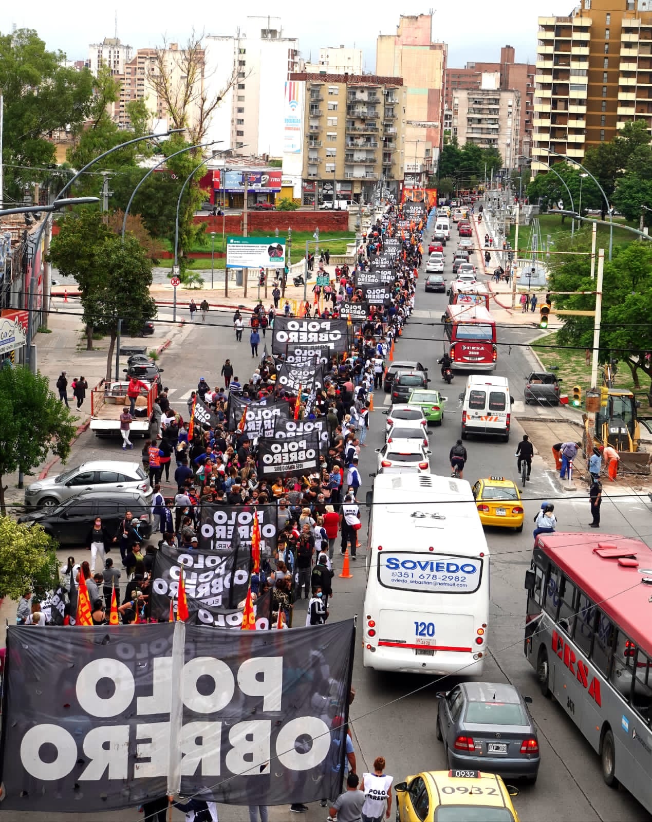 El Polo Obrero marcha este jueves 10 de marzo de 2022.