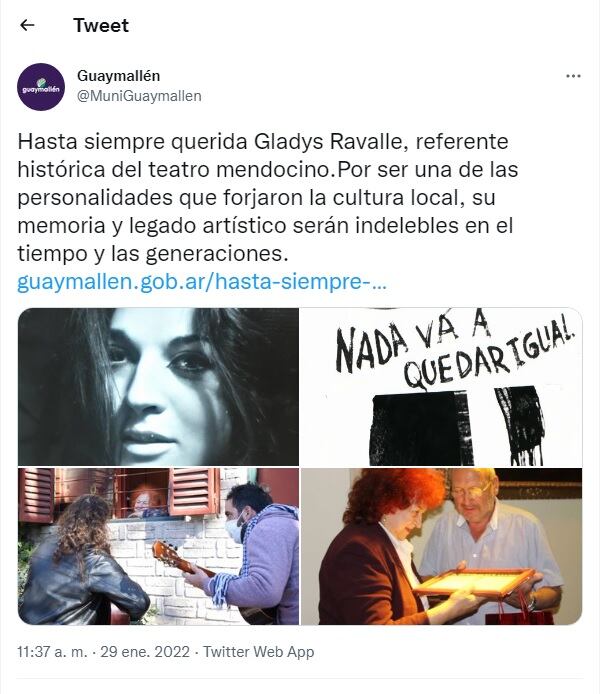 La despedida de la Municipalidad de Guaymallén.