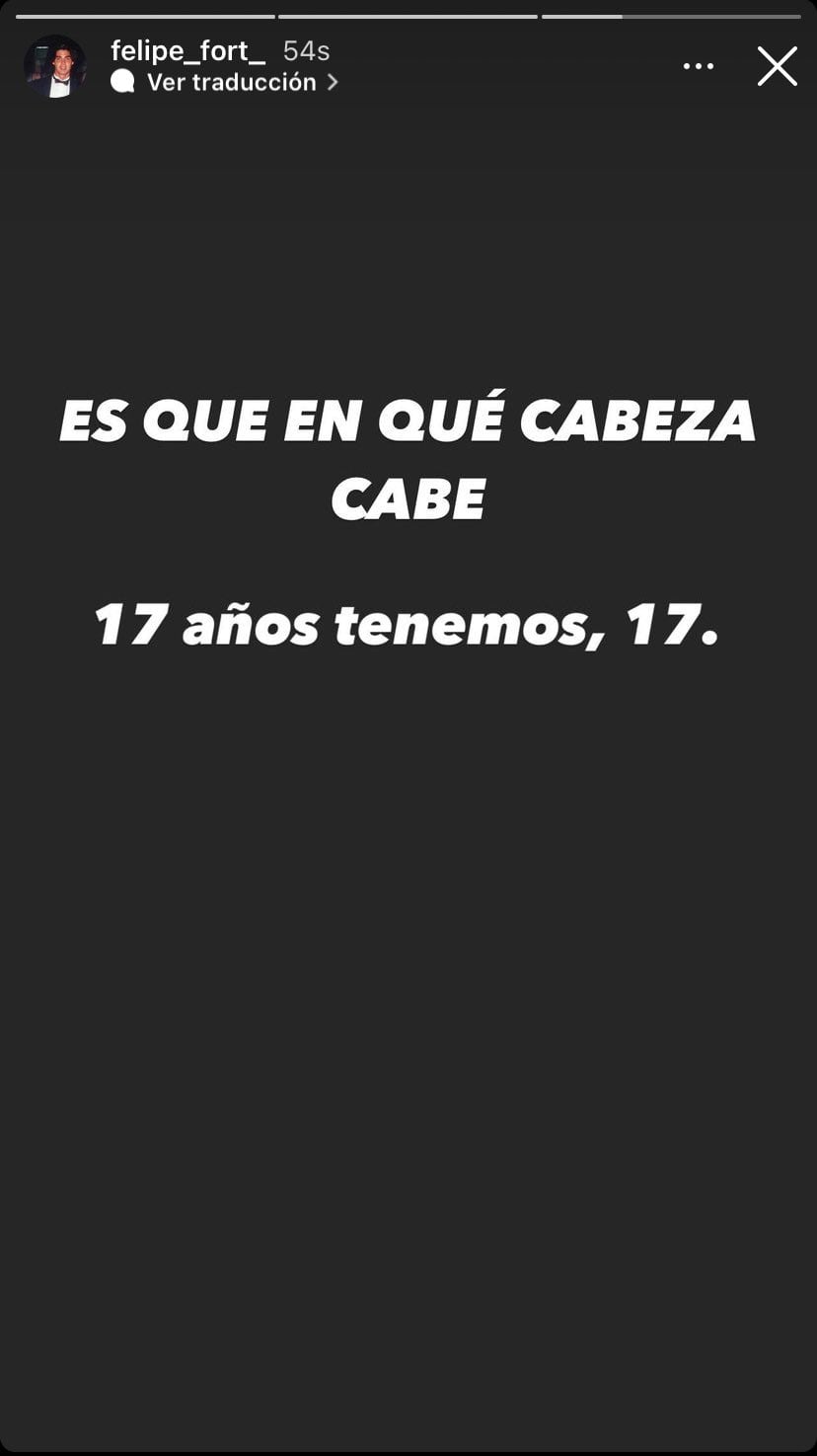 Más historias de Felipe Fort antes de que el joven las eliminara de su perfil.