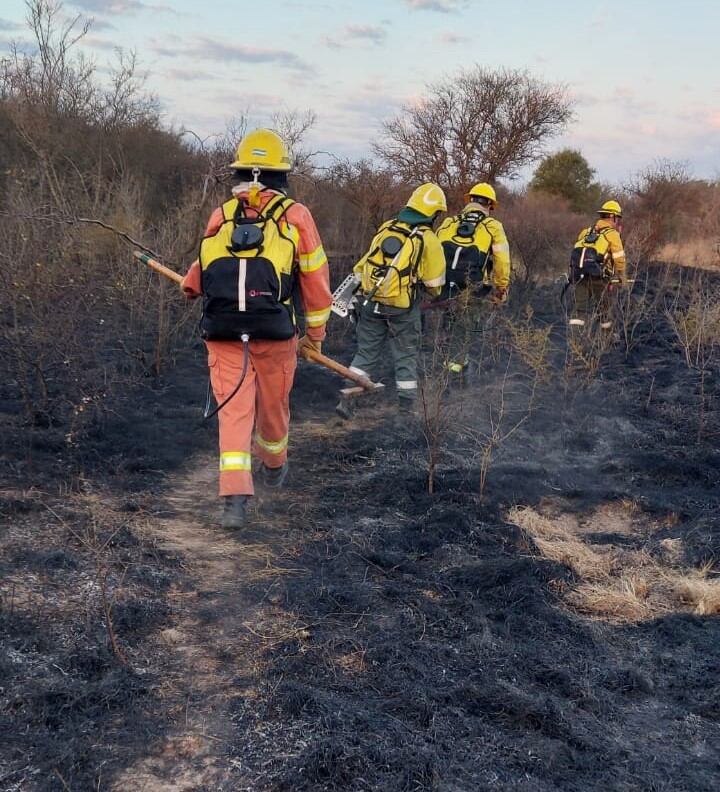 Bomberos sofocaron un incendio que quemó 2 hectáreas de Monte Autóctono en Arroyito