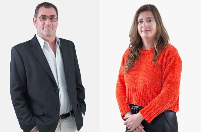 Hernán Climent y Alejandra Torti, precandidatos a concejal por Cambia Mendoza. 