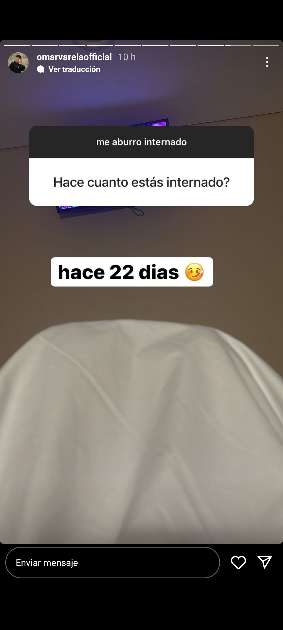 El procupante estado de salud de Omar Varela: está internado hace 22 días.