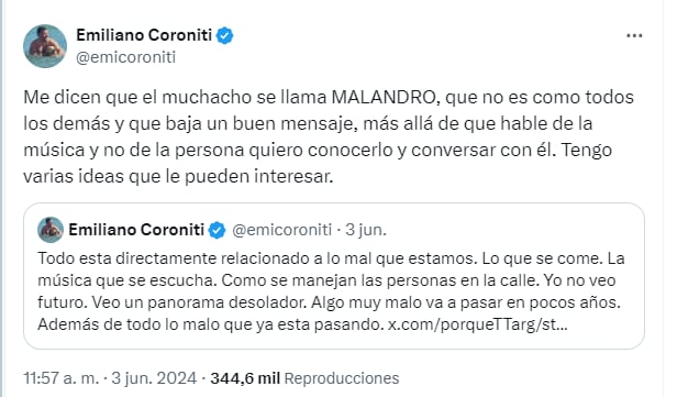 Emiliano Coroniti sobre El Malandro