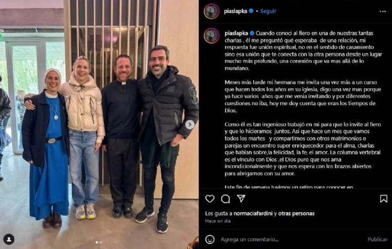 Pía Slapka compartió su experiencia del retiro espiritual.