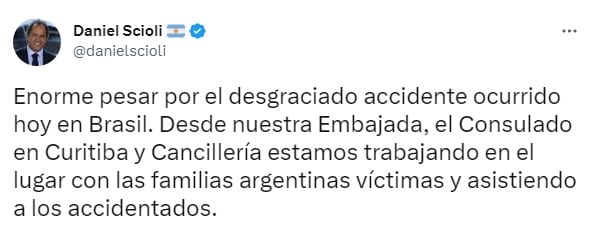 El mensaje de Scioli.