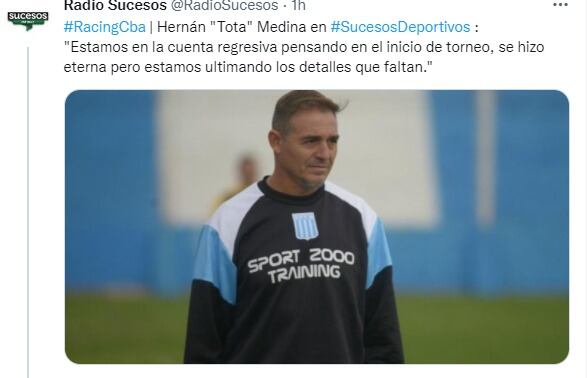 Hernán Medina apunta a que su Racing sea otra vez protagonista.