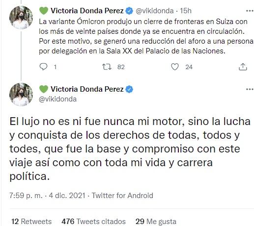 Victoria Donda defendió su viaje a Suiza