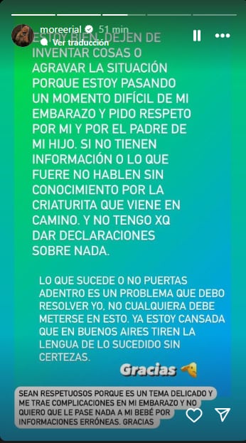 More Rial rompió el silencio sobre las acusaciones de violencia de género