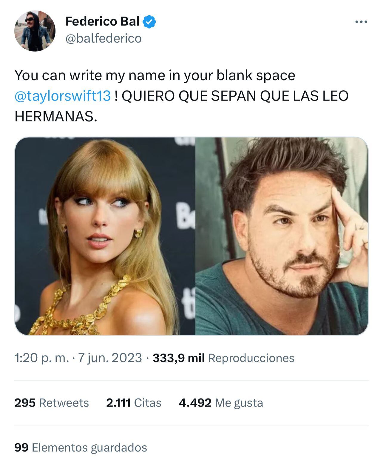 Fede Bal le responde a las swiftie