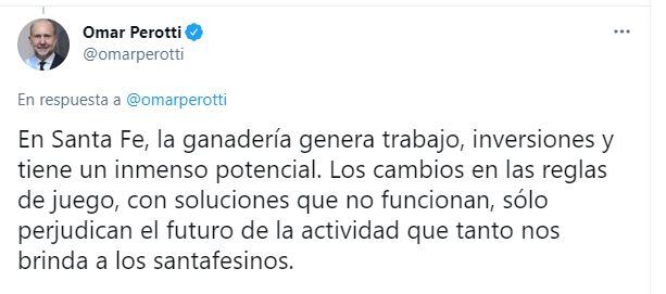 El Gobernador de Santa Fe criticó el cierre de las exportaciones de carne.