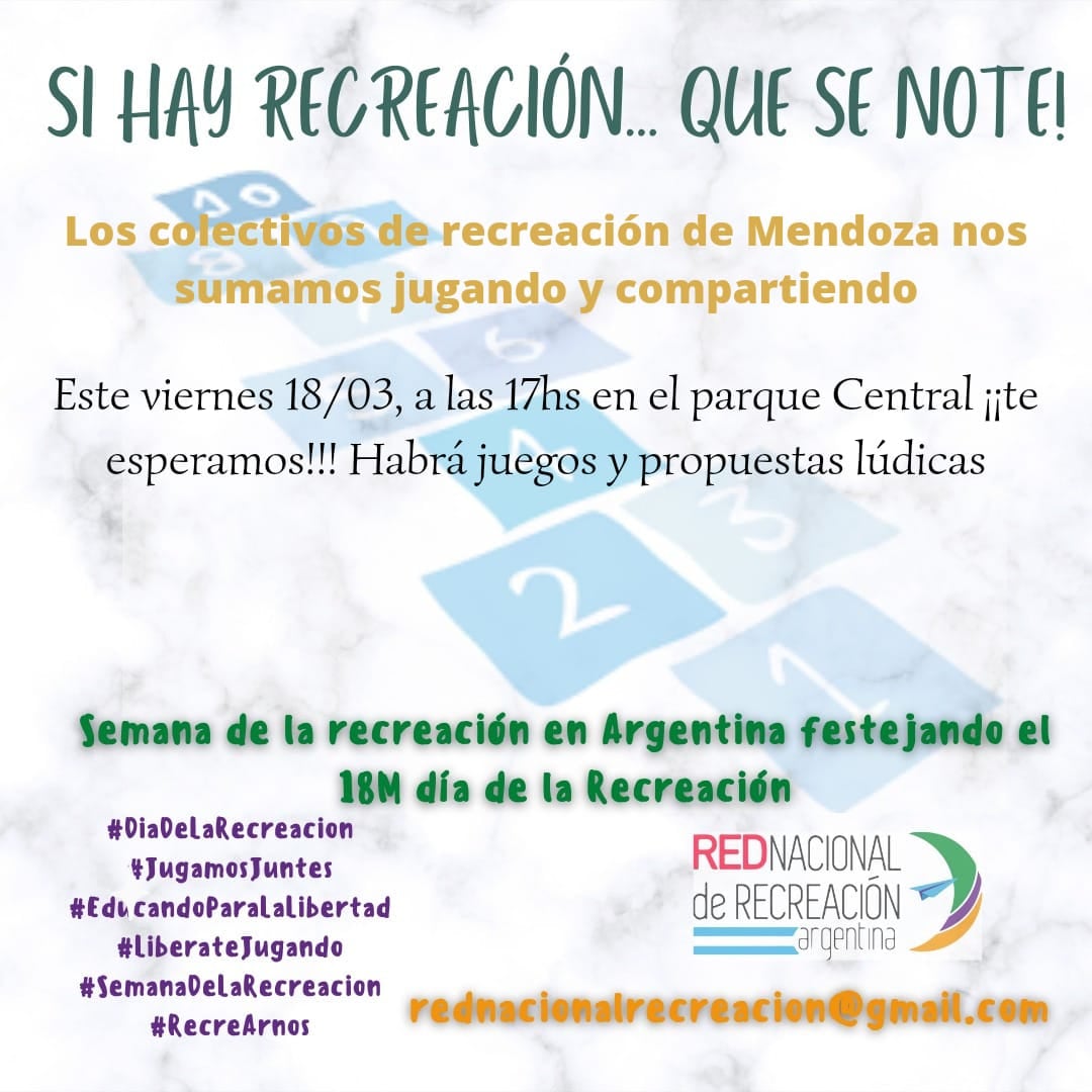 Convocatoria para participar de las actividades en el Dia de la Nacional de la Recreación.