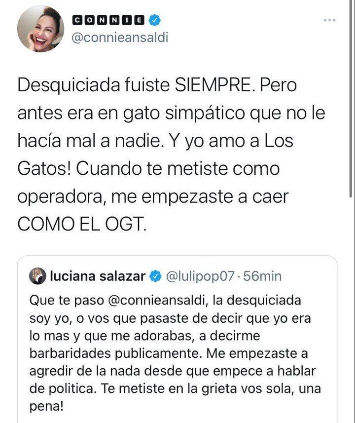 La respuesta de Connie en Twitter.