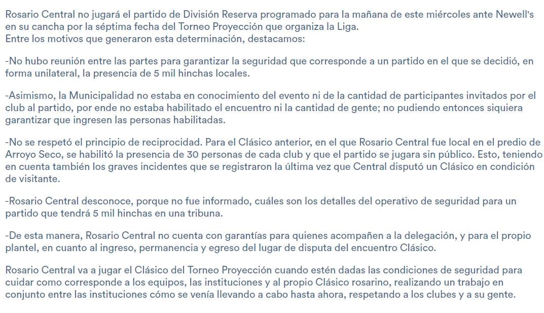 El Canalla dio a conocer su postura pasadas las 11 de la mañana.