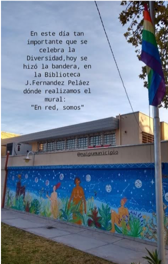 Ella fue parte de los artistas que pintaron este mural, dedicado a la promoción del género y diversidad.