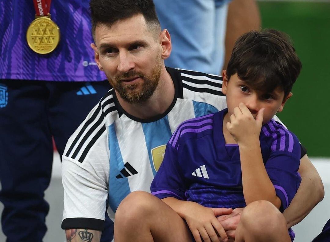 Lionel Messi y la alegría de su familia con Argentina campeona del Mundo.