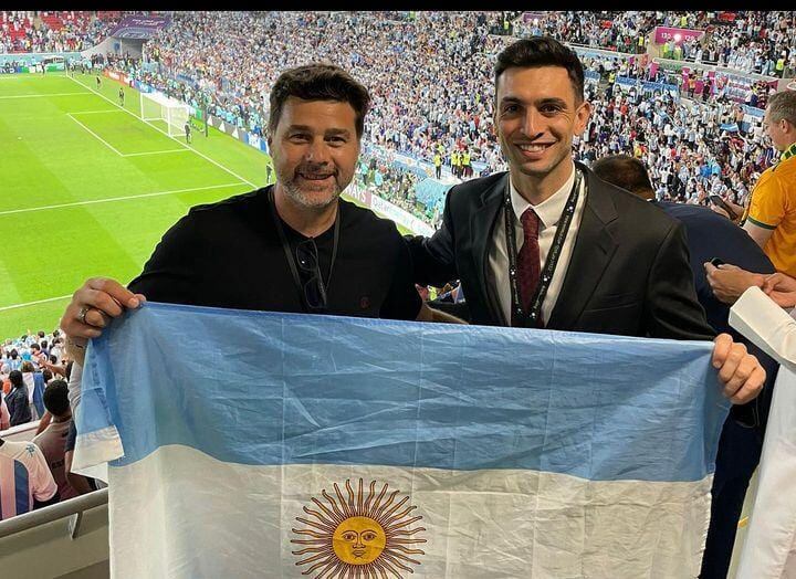 Pochettino se cruzó con Javier Pastore en el Mundial de Qatar.