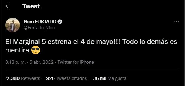 Nicolás Furtado negó estar separado de Ester Exposito.