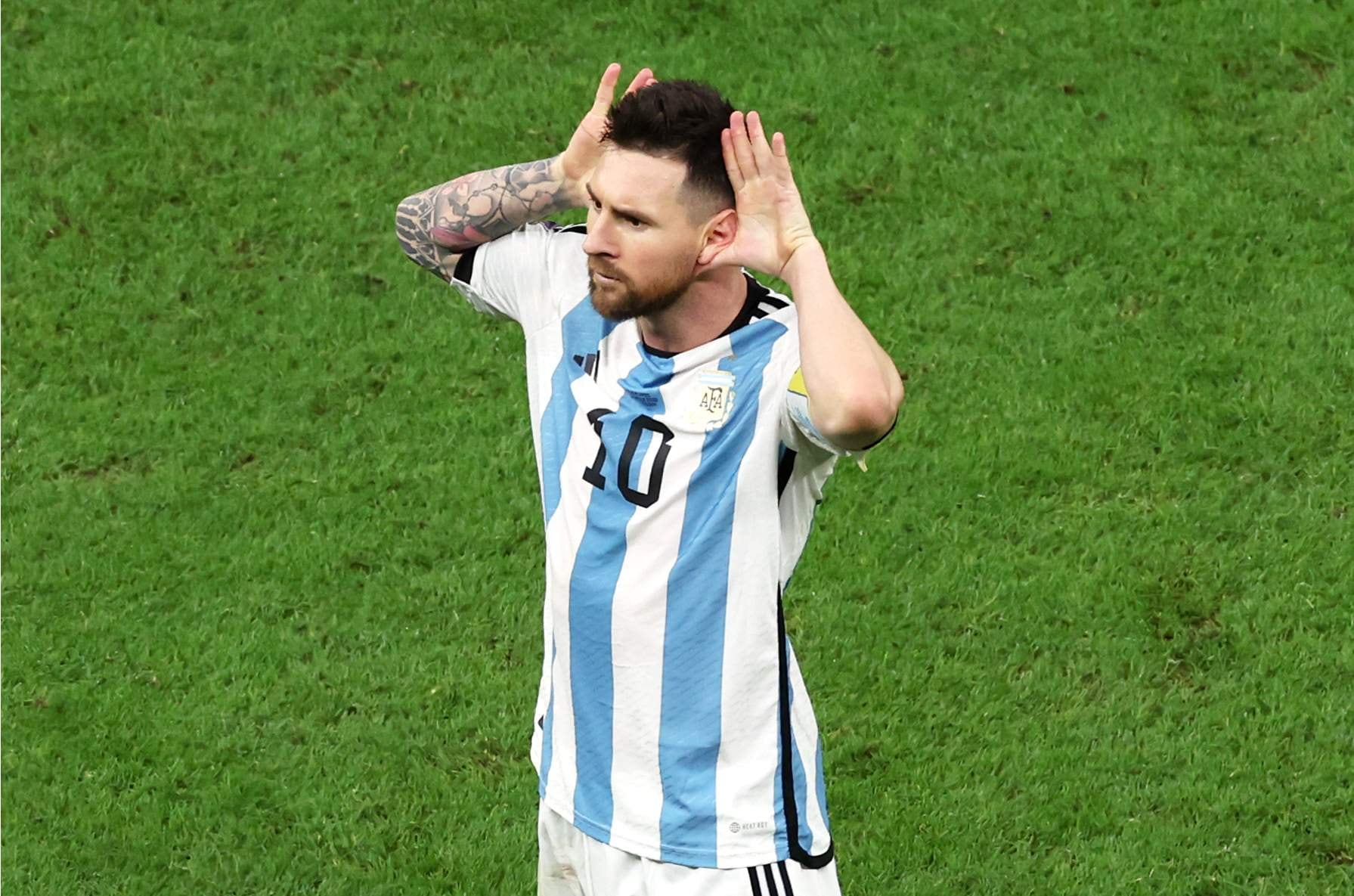 Lionel Messi y el festejo del 2 a 0 ante Países Bajos, por cuartos de final de Qatar 2022. (Prensa Fifa).