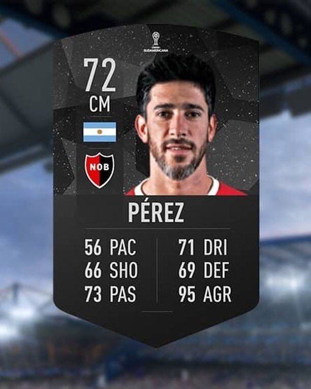 La carta del futbolista de Newell's, Pablo Pérez, en FIFA 22. (@TyCSportsE)