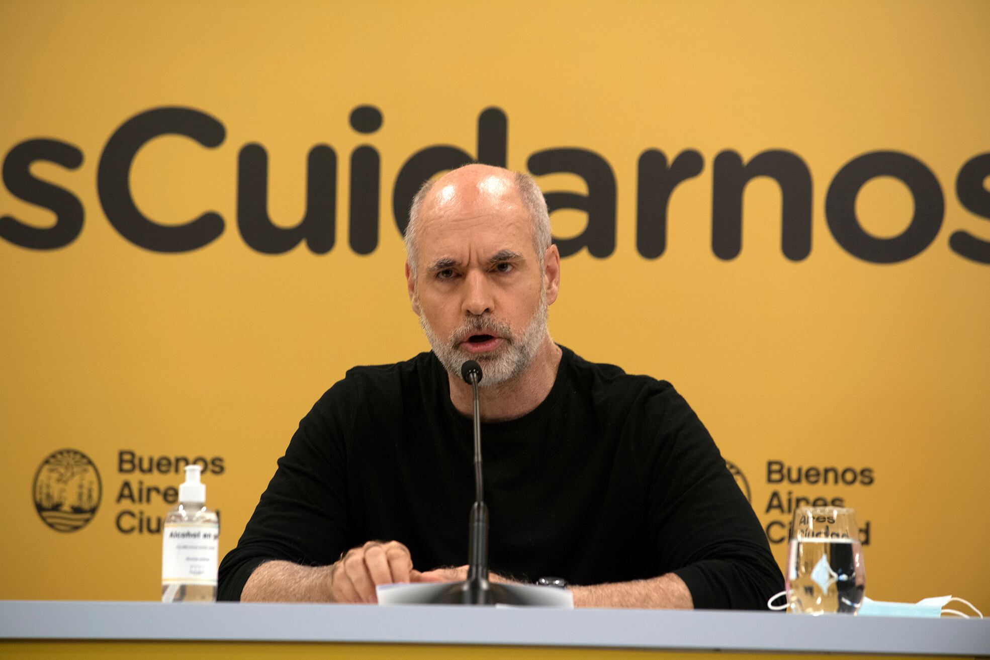 Buenos Aires 18 de abril 2021
 la rueda de prensa de Horacio Rodriguez Larreta en la sede central del gobierno de la ciudad
foto CLARIN