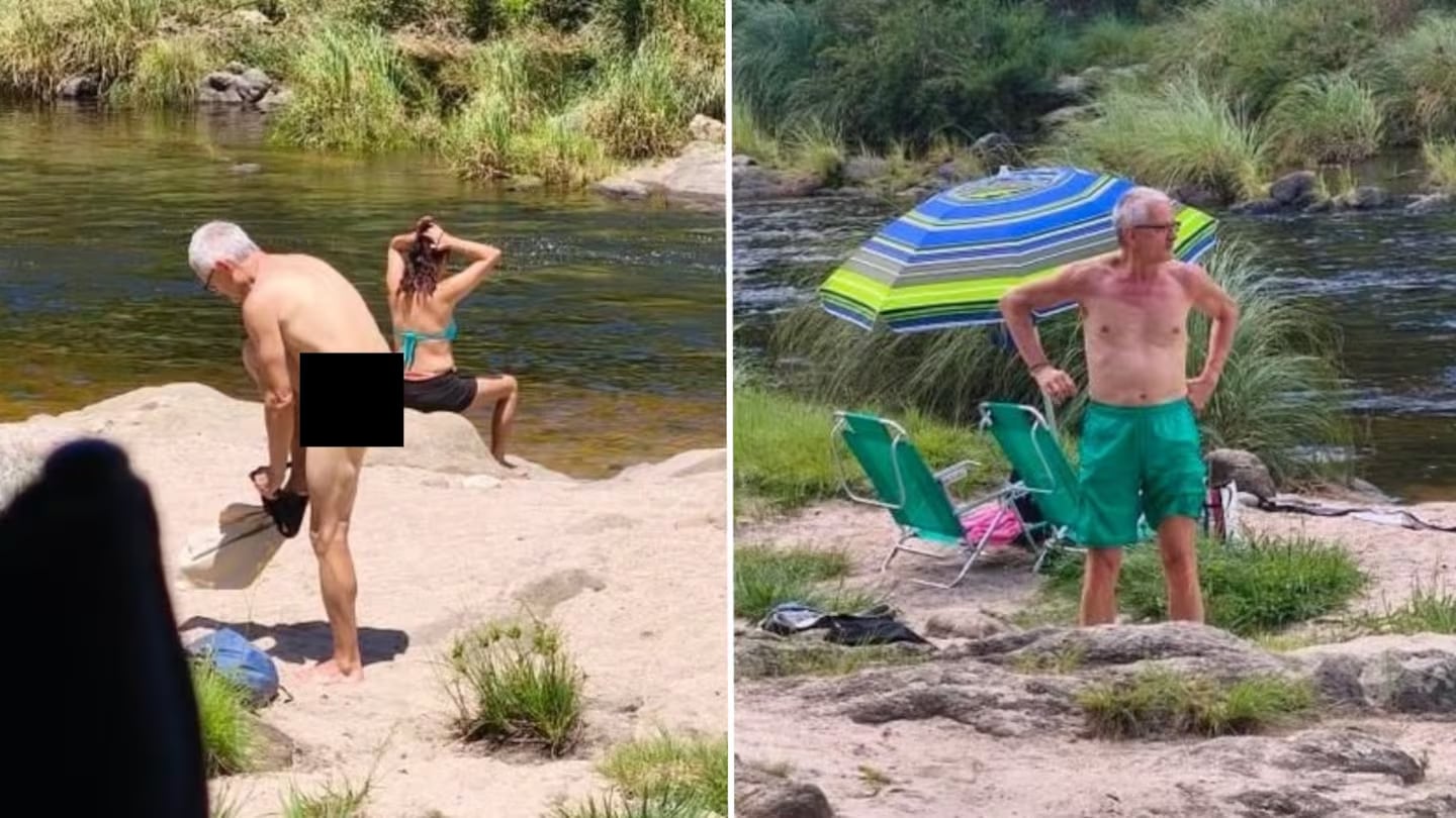 Un hombre se desnudó en medio de una playa en Córdoba. (Foto: El Doce)