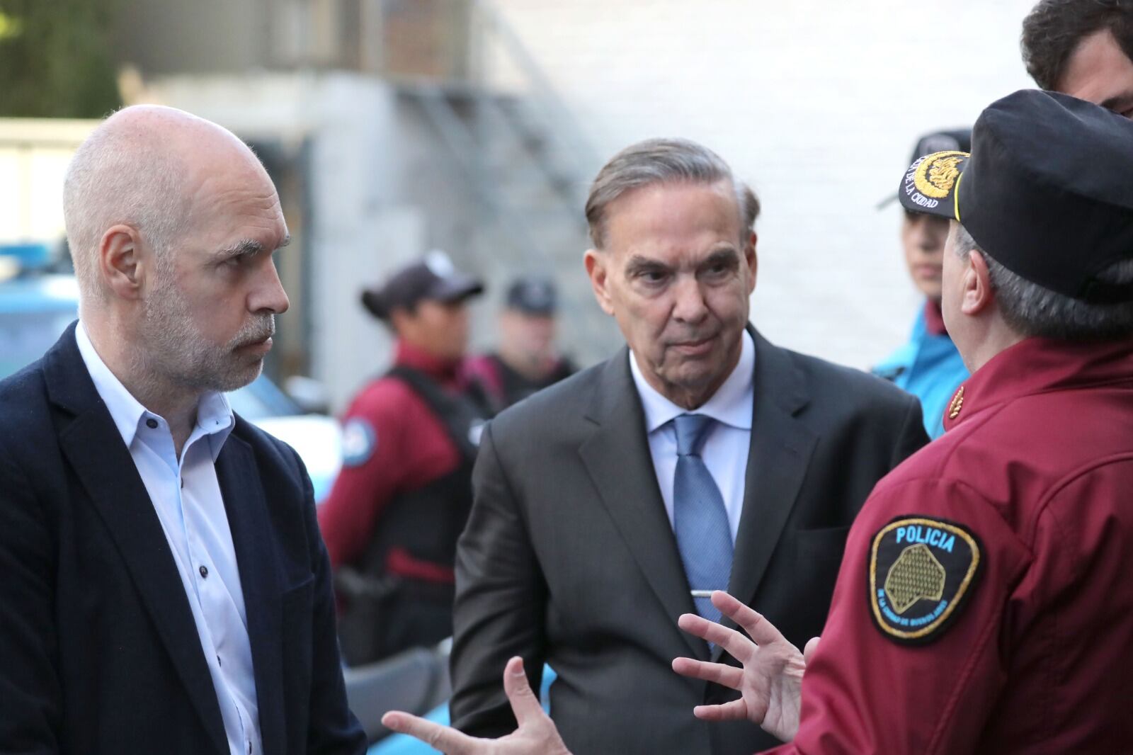 Horacio Rodríguez Larreta junto a Miguel Ángel Pichetto antes de la reunión de Juntos por el Cambio.