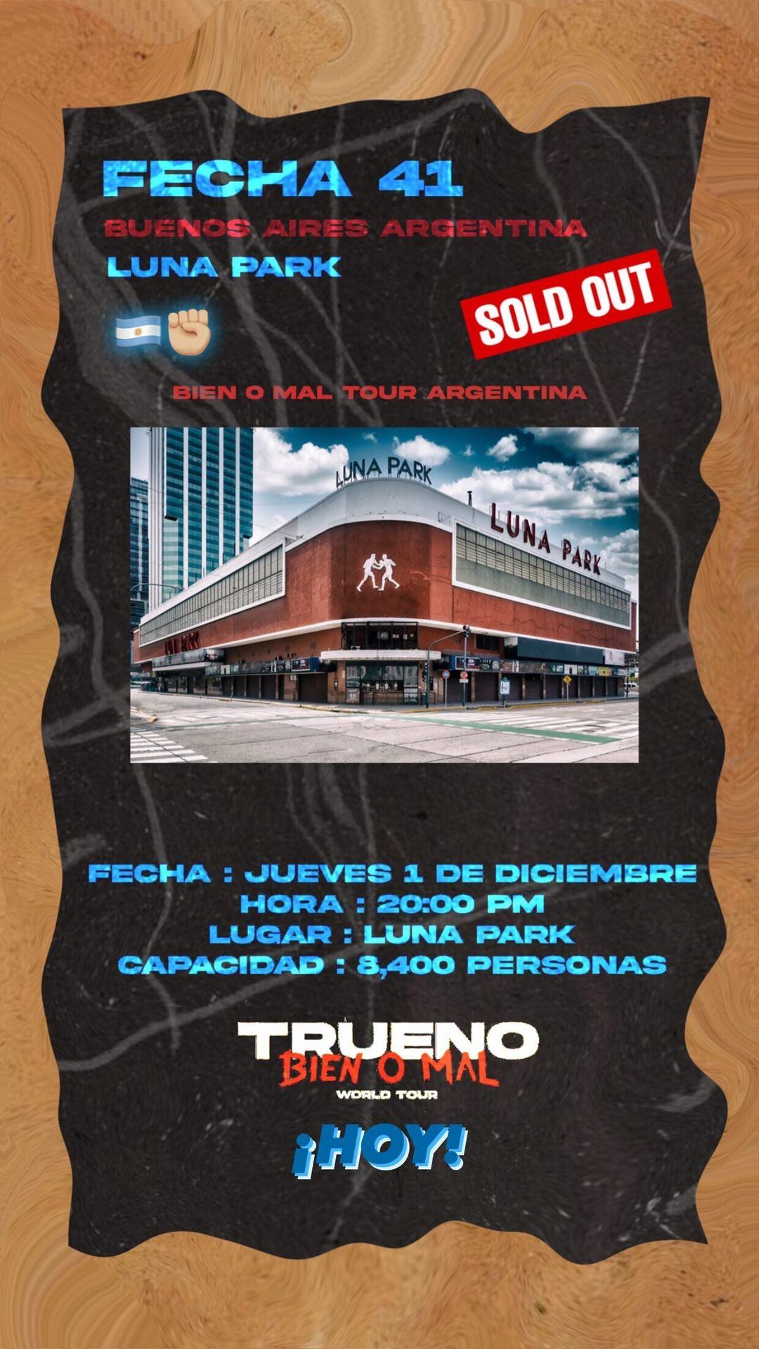 Trueno en el Luna Park: setlist, horarios y todo lo que hay que saber antes del show