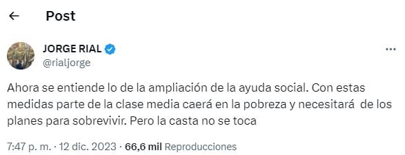 Jorge Rial se quejó de las medidas de Caputo